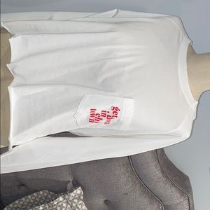 cropped white tee from pink